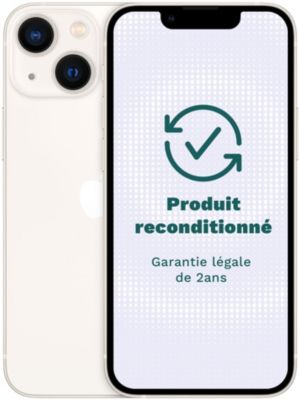 Smartphone APPLE iPhone 13 mini Blanc 128Go Très Bon État - Reconditionné