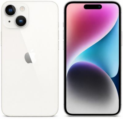 Smartphone APPLE iPhone 14 Blanc 128Go Batterie Neuve Reconditionné