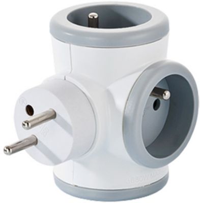 Biplite rotative Watt&Co 2 x 16 A Blanc - Prise, multiprise et accessoires  électriques