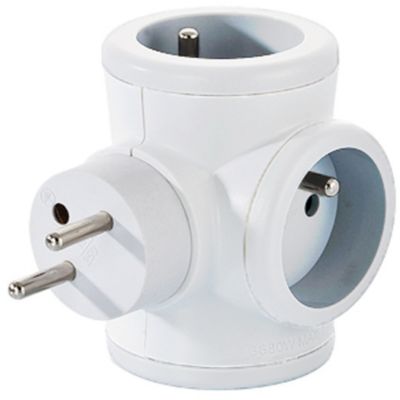 Watt & Co Biplite - Chargeur multiprise USB rotatif - Blanc