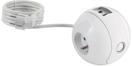 Multiprise USB WATT AND CO Wattball Blanc