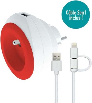 Chargeur secteur WATT AND CO WA-CH220-USB-ROU-B Chargeur secteur WATT AND CO WA-CH220-USB-ROU-B