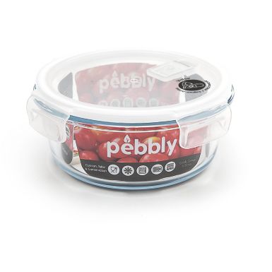 Boîte hermétique PEBBLY ronde en verre borosilicate 950ml