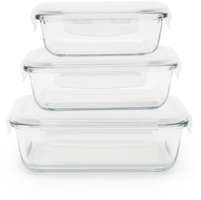 Récipient alimentaire à compartiment rectangulaire en verre micro-ondable,  boîte à lunch, bol de conservation des