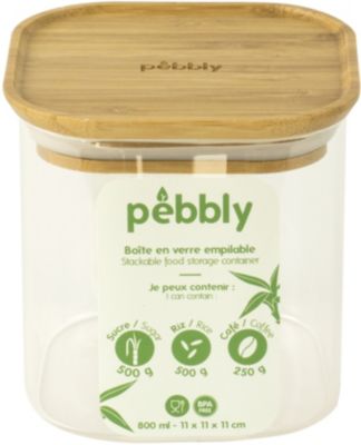 boîte alimentaire pebbly en verre 0.8 l