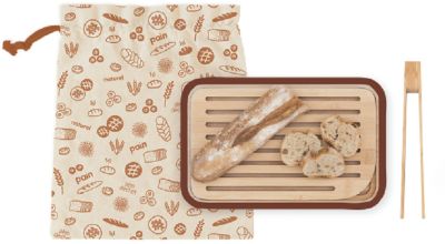 Planche à pain PEBBLY planche a pain + 1 pince a toast +