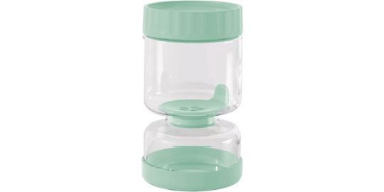 Bocal PEBBLY VERRE 900ML 2 COMPARTIMENTS VERT SAUGE