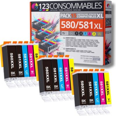 Cartouche d'encre 123CONSOMMABLES Canon PGI580/CLI581