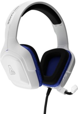 The G-Lab Korp Cobalt Casque Gaming Ps4 - Micro Casque Gamer Audio Stéréo, Ultra Léger, Fortes Basses - Micro 3.5Mm Jack Pour Pc Ps4 Xbox One Mac Nintendo Switch Tablette Laptop Smartphone (Blanc)