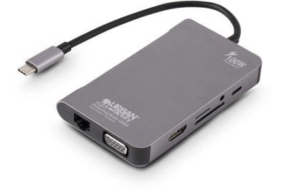 Hub USB C URBAN FACTORY USB-C/ multiports 10 en 1 power delivery