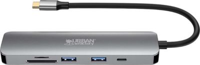 Hub URBAN FACTORY USB-C Multiports 6 en 1 PD 100W