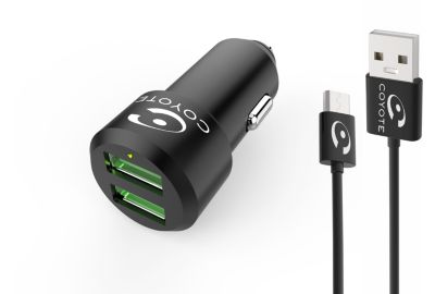 Chargeur allume-cigare COYOTE 2 USB + Câble droit