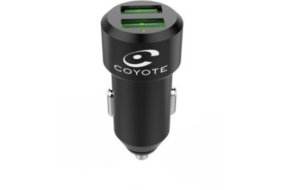 Chargeur allume-cigare COYOTE 2 USB + Câble droit