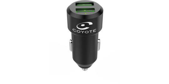 Chargeur allume-cigare COYOTE 2 USB + Câble droit