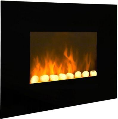 Chemin'Arte Foyer électrique Fire Glass - avec flamme 3D - Blanc