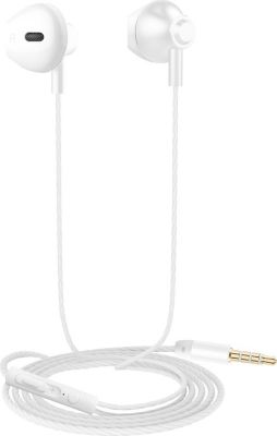 Ecouteurs AKASHI Filaires Jack 3.5 mm Microphone Blanc