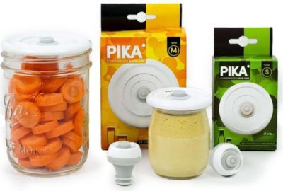 Couvercles de conservation PIKA Lot de 4 couvercles et 2 bouchons sous v