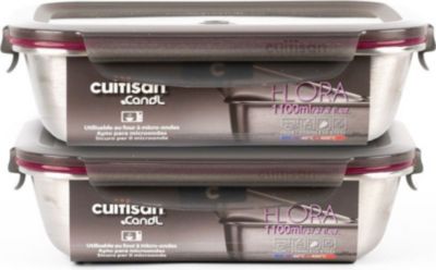 Boîte alimentaire CUITISAN Lot de 2 boites alimentaires inox compat