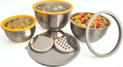 Boîte alimentaire PIKA Lot de 3 Bols Inox avec râpes intégrées