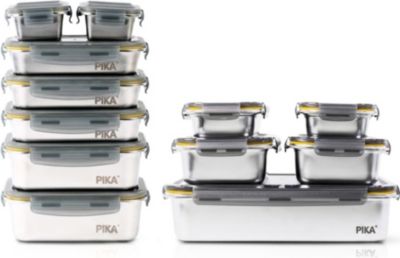 Boîte alimentaire PIKA Lot de 12 boites alimentaires en inox