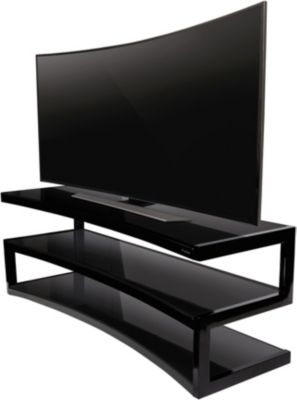 Meuble TV NORSTONE Esse Curve noir laqué/noir 32-60 P