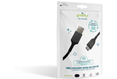 Câble micro USB GREEN_E vers USB noir 1m20