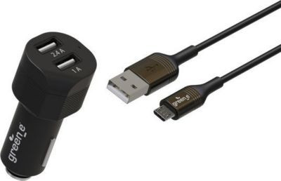 GREEN_E KIT CHARGEUR VOITURE 17W 2USB A+ CABLE