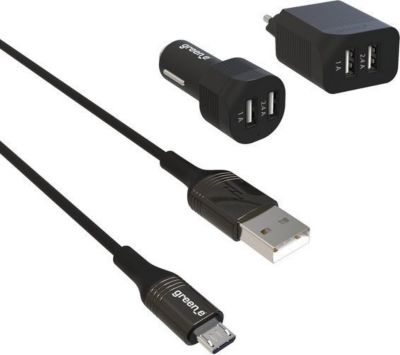 GREEN_E KIT2USB FASTCHARGE CAR + SECTEUR + CABLE