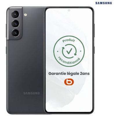 Location Smartphone SAMSUNG Galaxy S21 5G Gris 128Go Batterie Neuve Reconditionné Grade B