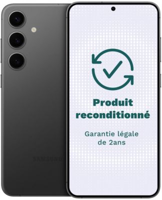 Smartphone SAMSUNG Galaxy S24 Noir 256Go Excellent État avec Batterie Neuve - Reconditionné