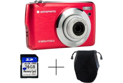 Appareil photo Compact AGFAPHOTO DC8200 Rouge Pack Etui + Carte SD 16GB