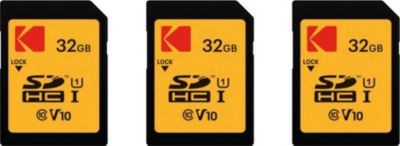 Carte Micro SD KODAK Kodak Lot de 3 Cartes Mémoire SDHC 32 Go