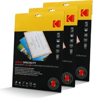  KODAK KODAK Pochettes plastifiantes A4 couleur KODAK KODAK Pochettes plastifiantes A4 couleur