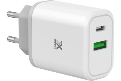 Chargeur secteur XMOOVE 30W USB-C et USB-A PowerDelivery