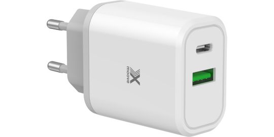 Chargeur secteur XMOOVE 30W USB-C et USB-A PowerDelivery
