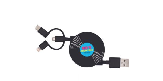 Câble trio YELLO KOKO USB vers USB-C/Micro/Ligthning 1M Vinyl