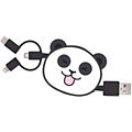 Câble trio YELLO KOKO USB vers USB-C/Micro/Ligthning 1M Panda