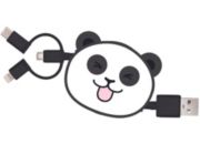 Câble trio YELLO KOKO USB vers USB-C/Micro/Ligthning 1M Panda