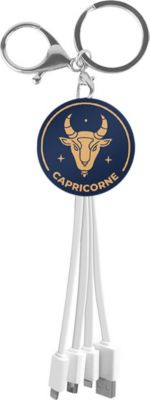 Câble micro USB YELLO KOKO USB 3-en-1 Porte-Clés design Capricorne