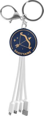 Câble micro USB YELLO KOKO USB 3-en-1 Porte-Clés design Sagittaire