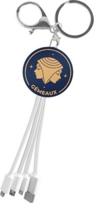 Câble micro USB YELLO KOKO USB 3-en-1 Porte-Clés design Gémeaux