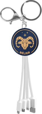 Câble micro USB YELLO KOKO USB 3-en-1 Porte-Clés design Bélier