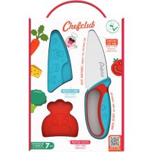 Couteau chef CHEFCLUB le couteau du chef kids bleu et rouge