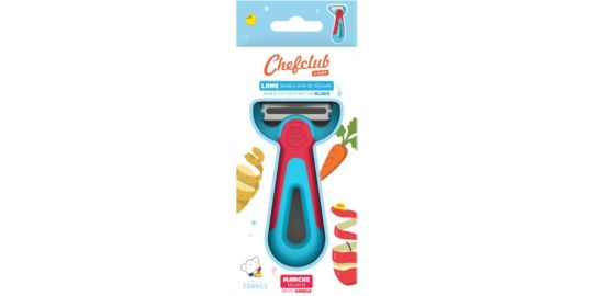 Couteau éplucheur CHEFCLUB Kids bleu et rouge