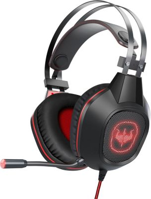 Casque gamer OVLENG GT64 rouge LED pour PC & consoles