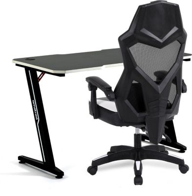 Bureau AMSTRAD DESK120Z-WHITE & Fauteuil 309-WH - Blanc