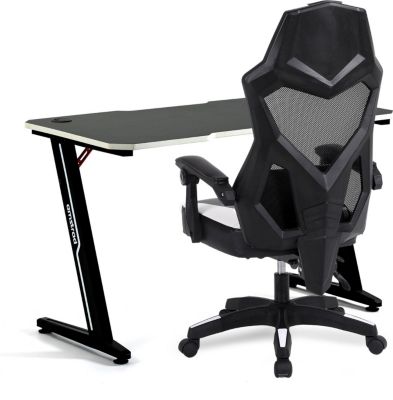 Bureau AMSTRAD DESK120Z-WHITE & Fauteuil 309-WH - Blanc