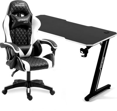 Bureau AMSTRAD DESK120Z-WHITE & Fauteuil - Blanc