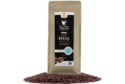 Café en grain LE FOU DU GRAIN 1KG Brésil Bob O Link - Intensité 2