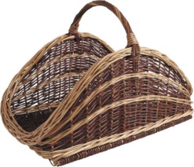 Accessoire cheminée SANNOVER Panier à Bûches Arrondi en Osier